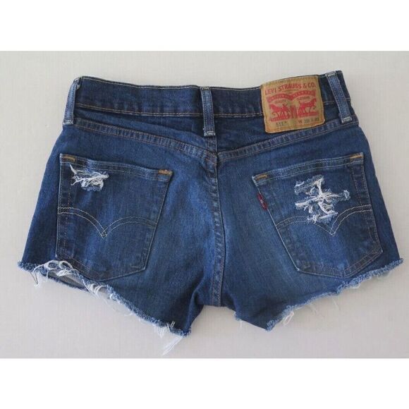 Levi's 511 Women's Size 28 Cutoff Button Fly Distressed Mid-Rise Jean Shorts - Picture 2 of 4
